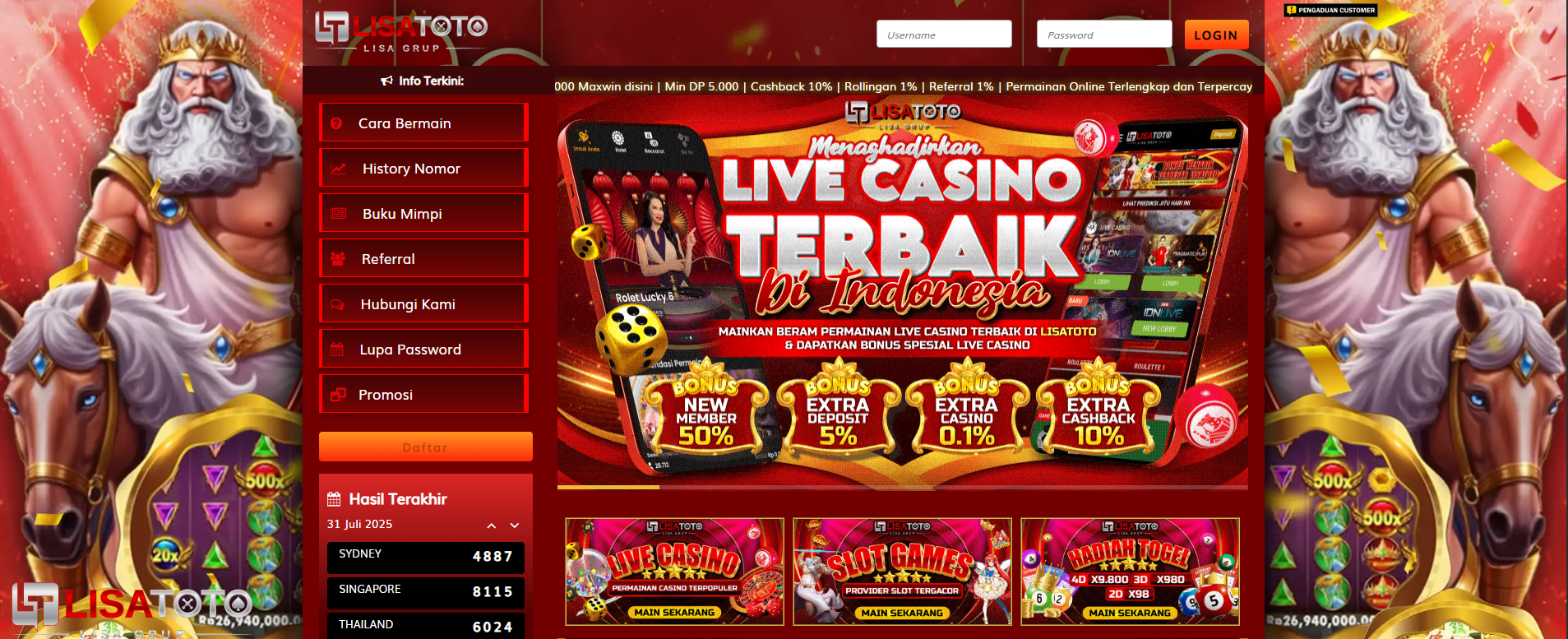 Link Login Alternatif Resmi LISATOTO hati hati Phissing